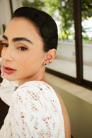 Brinco Quadrado Azul Safira