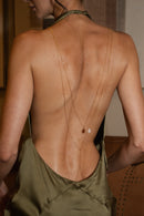 Back Chain Necklace Pearl