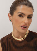 Brinco oval - Verde esmeralda