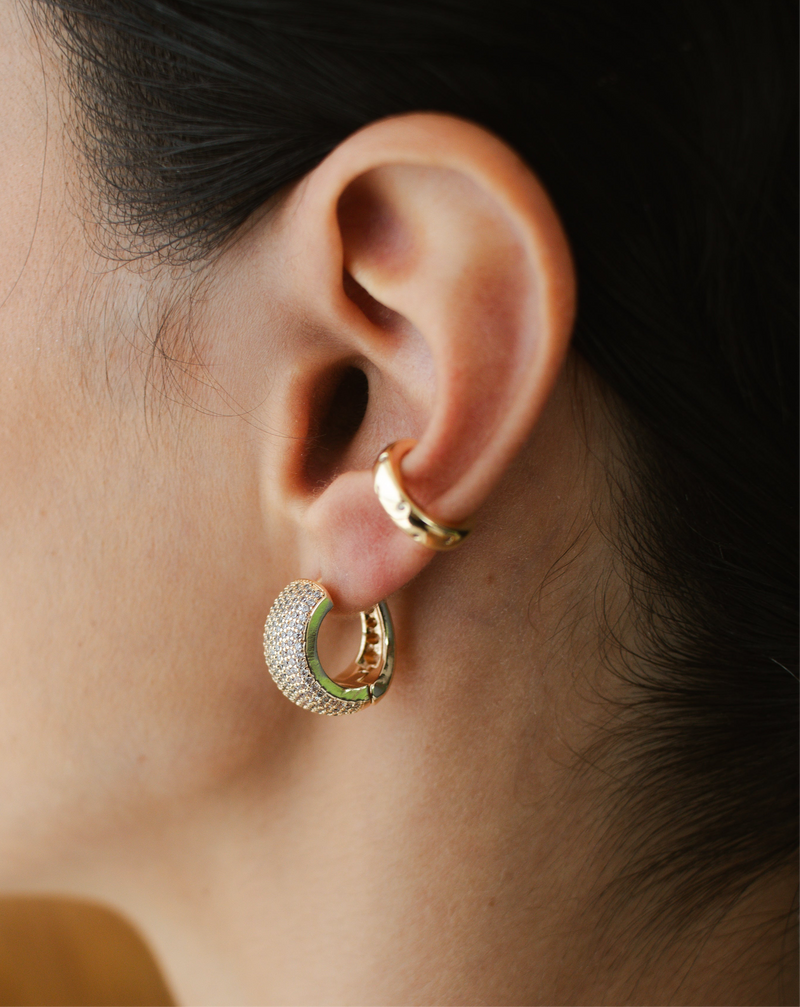 Argola cravejada - Dourada