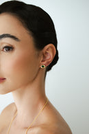 Brinco oval - Verde esmeralda