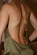 Back Chain Necklace Pearl
